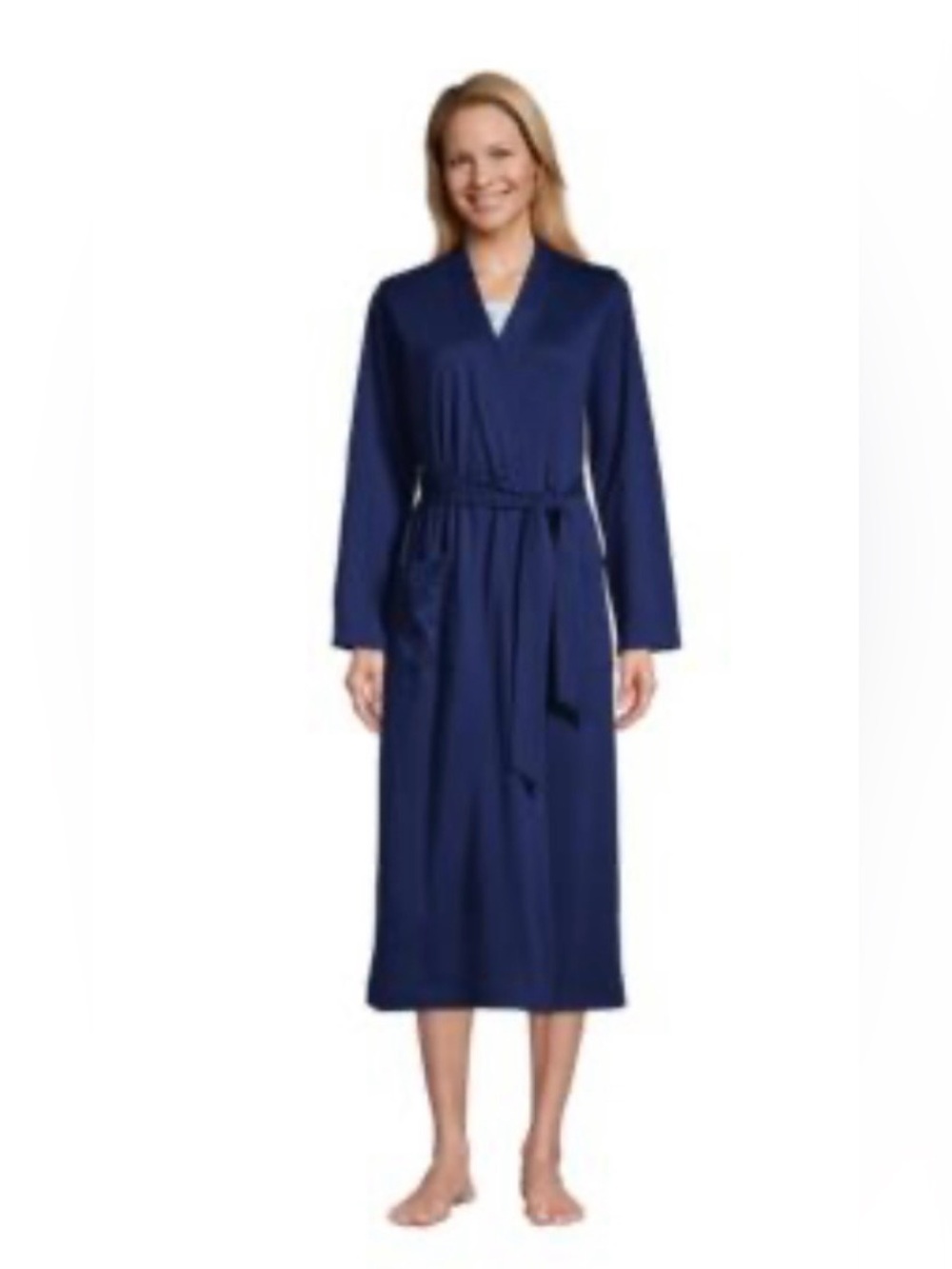 Lands’ End Navy Blue Bathrobe Size Medium 10-12